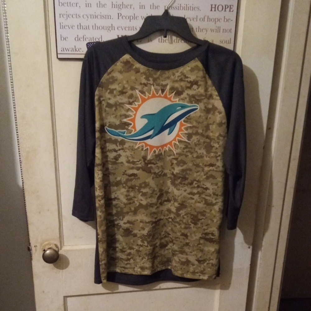 Nike🐬Miami Dolphins🐬3/4 Sleeve Salute To Service Tee.. Men's Lg
